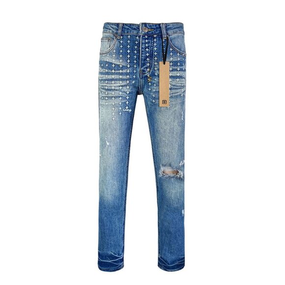 Ksubi Cross Embroidery Logo Skinny Jeans